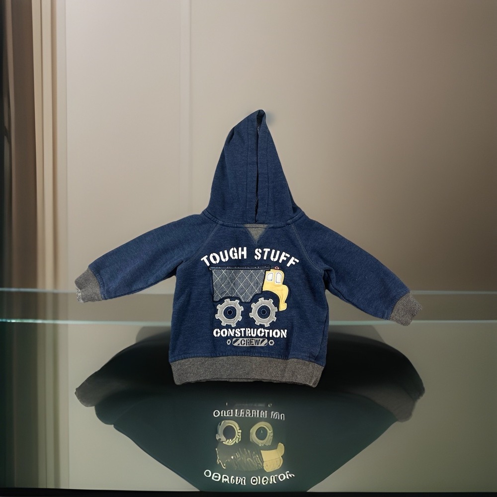 Kids Headquarters Boys Blue Construction Crew Truck Hoodie Size 18 Months